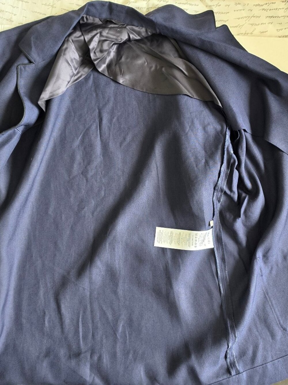 EUC - Gucci Women's Navy Blazer Jacket Size 50 IT / US XL 16 Viscose Linen - Picture 5 of 12